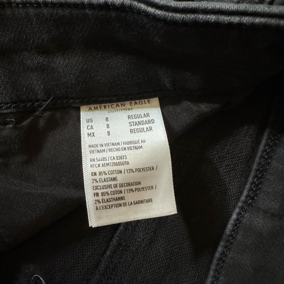AE Size 8 Regular Length. High-waisted Mom Jean. Soft black. - Picture 3 of 7